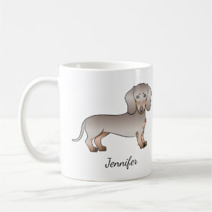 Isabella und Tan Kurzhaar Dachshund Hund und Name Kaffeetasse