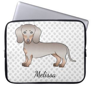 Isabella und Tan Kurzhaar Dachshund Hund und Name Laptopschutzhülle