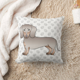Isabella und Tan Kurzhaar Dachshund Hund und Pfote Kissen