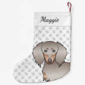 Isabella und Tan Long Hair Dackel Dog Kleiner Weihnachtsstrumpf (Rückseite)
