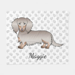 Isabella und Tan Long Hair Dackel Hund & Paws Fleecedecke