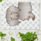 Isabella und Tan Long Hair Dackel Hund & Paws Geschirrtuch (Gefaltet)