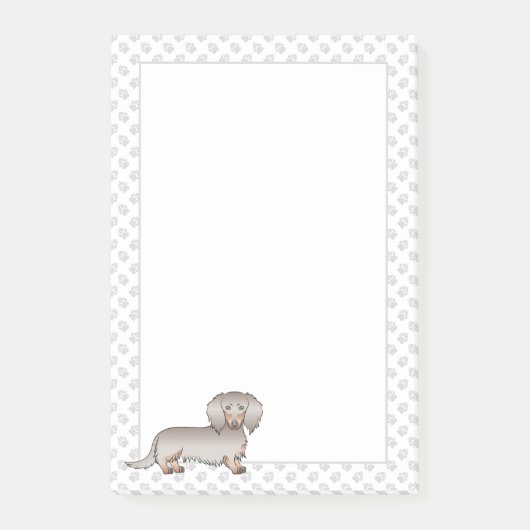 Isabella und Tan Long Hair Dackel Hund & Paws Post-it Klebezettel (Vorderseite)