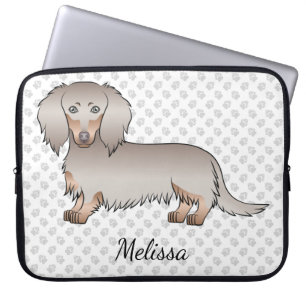 Isabella und Tan Long Hair Dackel Hund & Text Laptopschutzhülle