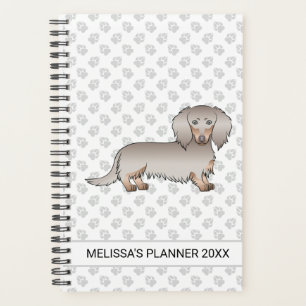 Isabella und Tan Long Hair Dackel Hund & Text Planer