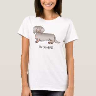 Isabella und Tan Long Hair Dackel Hund & Text T-Shirt