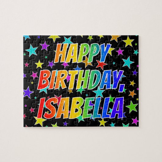 "ISABELLA" Vorname, Spaß "GLÜCKLICHER BIRTHTAG" Puzzle (Horizontal)