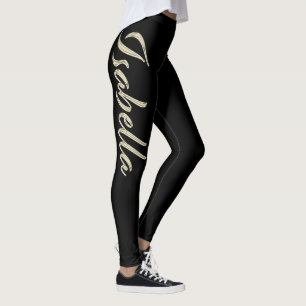 Isabella white gold Handwriting Hose Leggings
