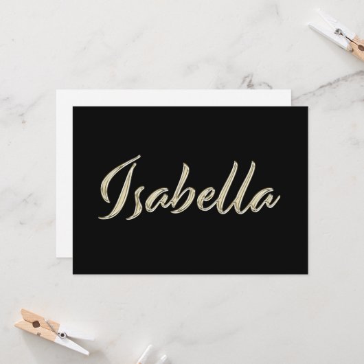 Isabella white gold Handwriting Karte (Vorderseite/Rückseite Beispiel)