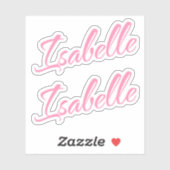 Isabelle Decorative Name in Pink x2 Aufkleber (Blatt)