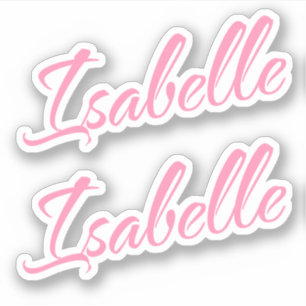 Isabelle Decorative Name in Pink x2 Aufkleber