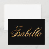 Isabelle gold Design Lettering Karte (Vorne/Hinten)
