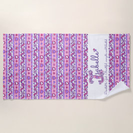 Isabelle Name bedeutet Blume Herz rosa Handtuch