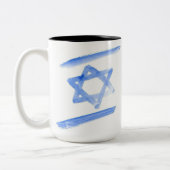Isaeli Fahne Kaffeemaschine Tasse, hellblaue Grafi Zweifarbige Tasse (Links)