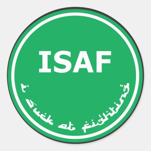 ISAF-Logo Runder Aufkleber (Vorderseite)