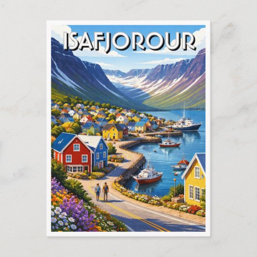 Ísafjörður Norwegen Postkarte (Vorderseite)