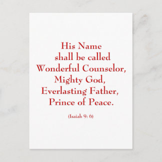 Isaiah9: 6b "Sein Name wird als wunderbar bezeichn Postkarte