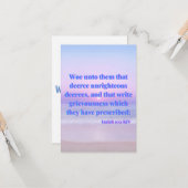 Isaiah 10:1 KJV Bible Verse Pic Flat Grußkarte Karte (Vorderseite/Rückseite Beispiel)