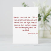 Isaiah 10:33 KJV Bible Verse Flat Greeting Karte (Stehend Vorderseite)