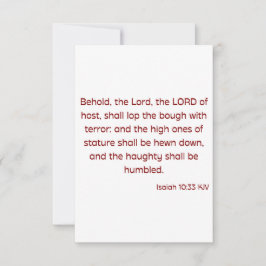 Isaiah 10:33 KJV Bible Verse Flat Greeting Karte