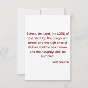 Isaiah 10:33 KJV Bible Verse Flat Greeting Karte