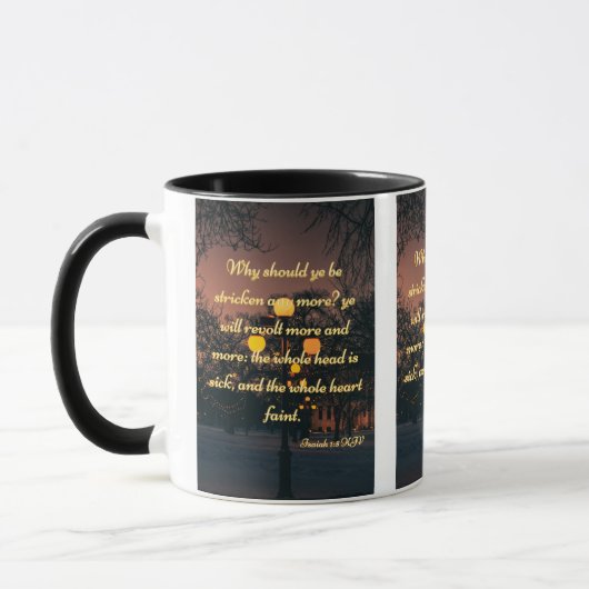 Isaiah 1:5 KJV Bible Scripture Pic Zwei-Tone-Tasse Tasse (Links)