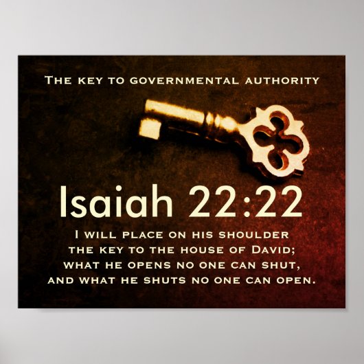 Isaiah 22:22 Schlüssel zum House of David Bible Ve Poster (Vorne)