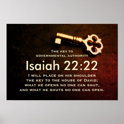 Isaiah 22:22 Schlüssel zum House of David Bible Ve Poster (Vorne)