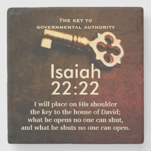 Isaiah 22:22 Schlüssel zum House of David Bible Ve Steinuntersetzer