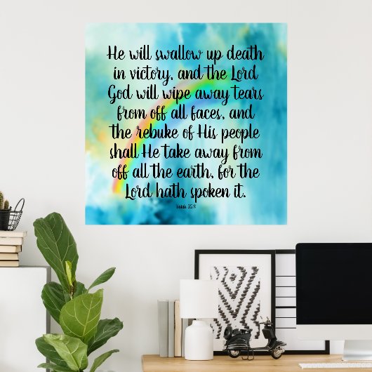 Isaiah 25:8 poster (Heimbüro)