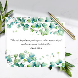 Isaiah 26:3 Englische birmanische Ivy White Note C Mitteilungskarte