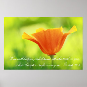 Isaiah 26:3, Orangenmohn Poster