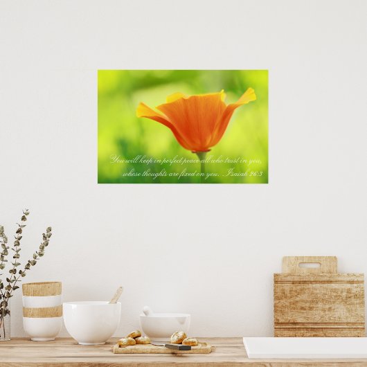 Isaiah 26:3, Orangenmohn Poster (Küche)