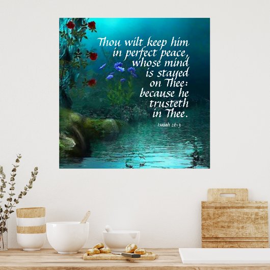 Isaiah 26:3 poster (Küche)