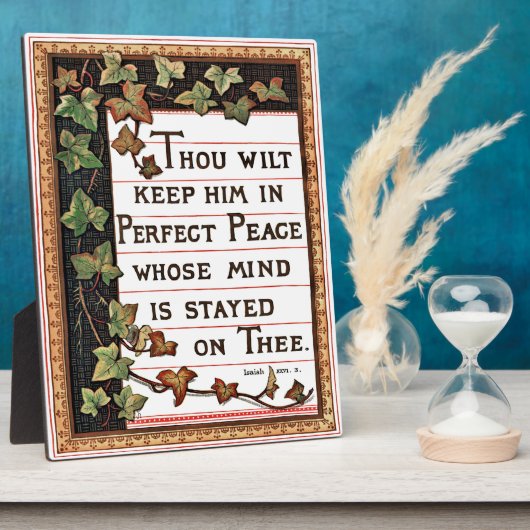 Isaiah 26:3 Viktorianisch Scripture Plaque Fotoplatte (Seite)