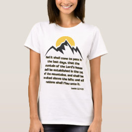 Isaiah 2:2 Bibelschrift Zitat KJV Frau T-Shirt