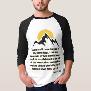 Isaiah 2:2 Bibelschrift Zitat KJV Männer 3/4 T-Shirt