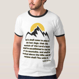 Isaiah 2:2 Bibelschrift Zitat KJV Mens Ringer T-Shirt