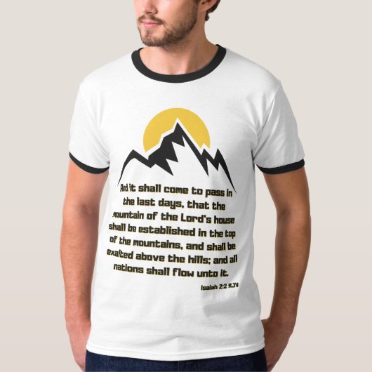 Isaiah 2:2 Bibelschrift Zitat KJV Mens Ringer T-Shirt (Vorderseite)