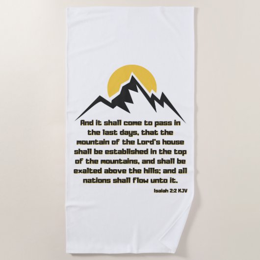 Isaiah 2:2 Bibelschrift Zitat KJV Strandtuch (Vorderseite)