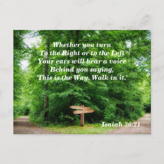 Isaiah 30:21 Dies ist das "Way Bible Verse" Postkarte