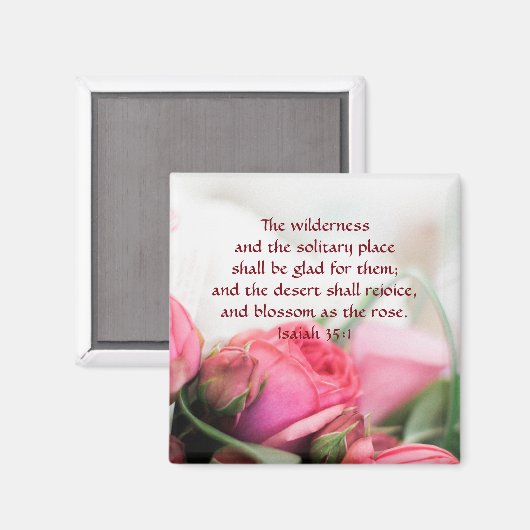 Isaiah 35:1 - die Wüste wird sich freuen und blühe Magnet (Vorderseite/Rückseite)