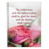 Isaiah 35:1 - die Wüste wird sich freuen und blühe Notizblock (Vorderseite)