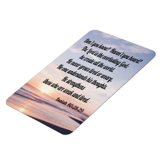Isaiah 40:28-29 magnet (Linke Seite)