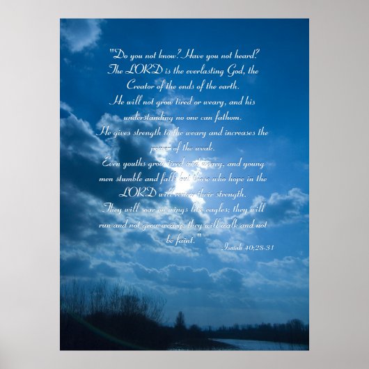 Isaiah 40;28-31 - Inspirationspopster Poster (Vorne)