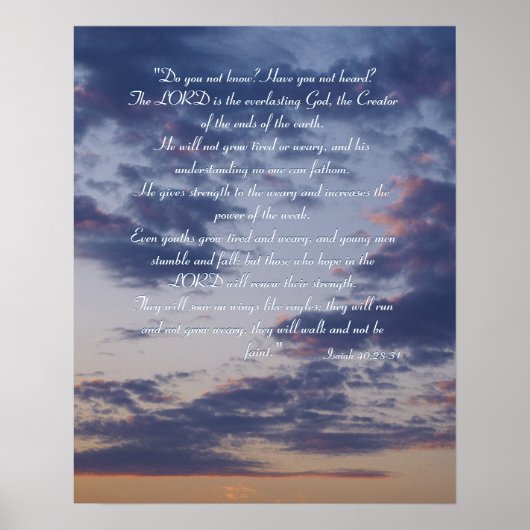 Isaiah 40;28-31 - Inspirationspopster Poster (Vorne)