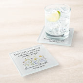 Isaiah 40:29 Er gibt Power Wildblumen Schrift Glasuntersetzer (Schrägansicht)