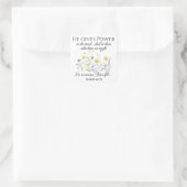 Isaiah 40:29 Er gibt Power Wildblumen Schrift Quadratischer Aufkleber (Tasche)