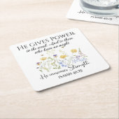 Isaiah 40:29 Er gibt Power Wildblumen Schrift Rechteckiger Pappuntersetzer (angewinkelt)