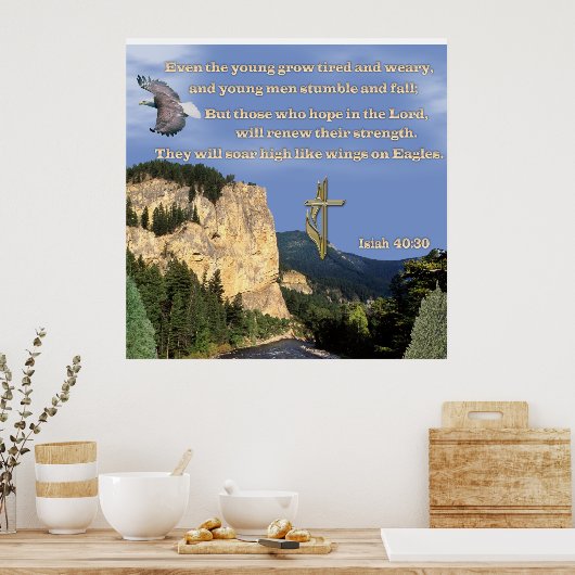 Isaiah 40:30-31 poster (Küche)